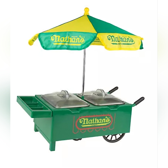 Nathan's Hot Dog Cart with Umbrella Table Top Hot Dog Steamer - Picture 1 of 4